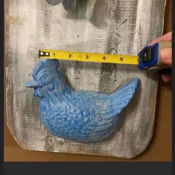 Handmade Wood Cutting Board Wall Art Ceramic Chicken Farmhouse Cottage Primitive - Picture 7 of 8